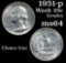 1951-p Washington Quarter 25c Grades Choice Unc