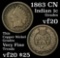 1863 Indian Cent 1c Grades vf, very fine