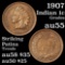 1907 Indian Cent 1c Grades Choice AU