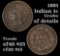1881 Indian Cent 1c Grades xf details