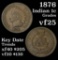 1876 Indian Cent 1c Grades vf+