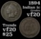 1894 Indian Cent 1c Grades vf, very fine