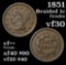 1851 Braided Hair Large Cent 1c Grades xf