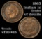 1865 Indian Cent 1c Grades vf details