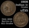 1908 Indian Cent 1c Grades vf++