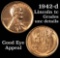 1942-d Lincoln Cent 1c Grades Unc Details