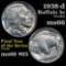 1938-d Buffalo Nickel 5c Grades GEM+ Unc