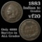 1883 Indian Cent 1c Grades vf, very fine