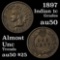 1897 Indian Cent 1c Grades AU, Almost Unc