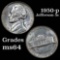 1950-p Jefferson Nickel 5c Grades Choice Unc