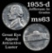 1955-d Jefferson Nickel 5c Grades Select Unc