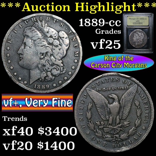 ***Auction Highlight*** 1889-cc Morgan Dollar $1 Graded vf+ by USCG (fc)