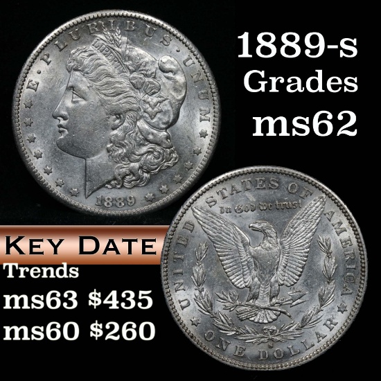 Key date 1889-s Morgan Dollar $1 Grades Select Unc (fc)
