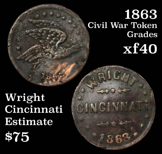 1863 Civil War Token Grades xf