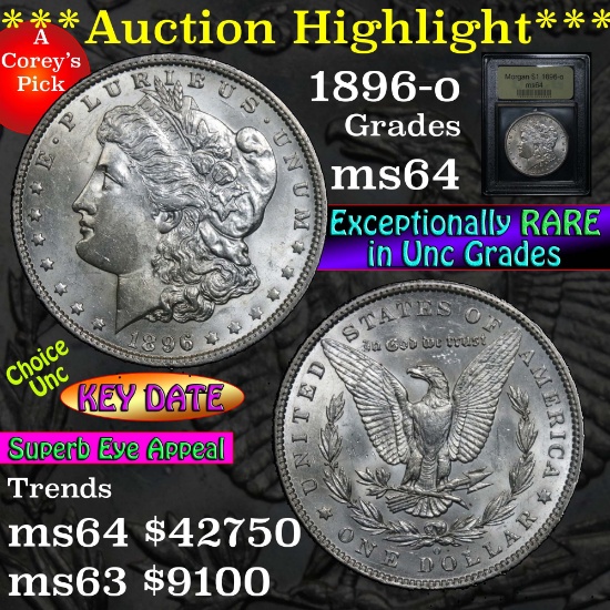 ***Auction Highlight*** Key date 1896-o Morgan Dollar $1 Graded Choice Unc by USCG (fc)