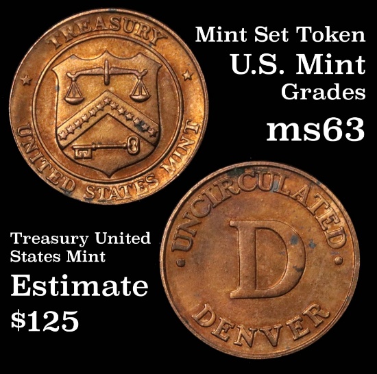 Denver Mint Treasury Token Mint Set Token Grades Select Unc