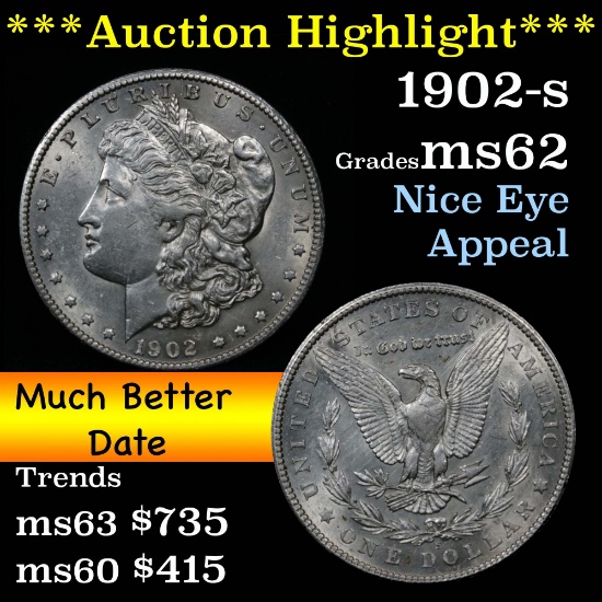 ***Auction Highlight*** 1902-s Morgan Dollar $1 Grades Select Unc (fc)