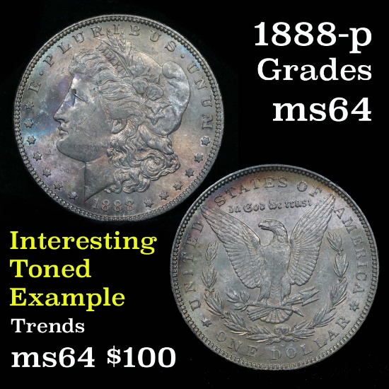 1888-p Morgan Dollar $1 Grades Choice Unc