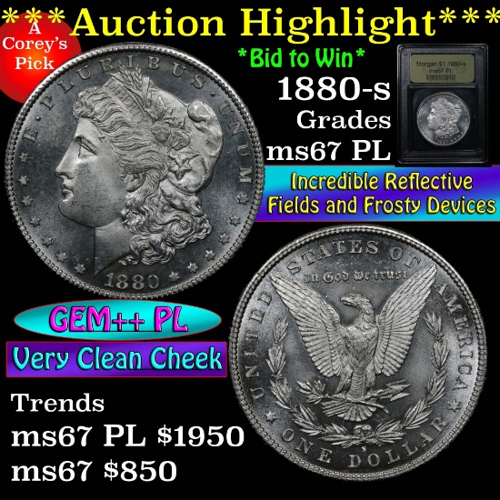 ***Auction Highlight*** 1880-s Morgan Dollar $1 Graded GEM++ PL by USCG (fc)