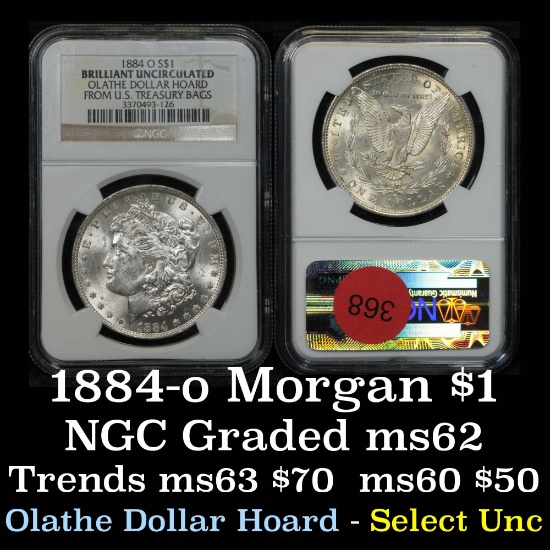 NGC 1884-o Morgan Dollar $1 Graded ms62 By NGC