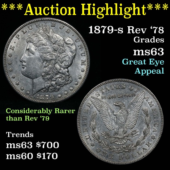***Auction Highlight*** 1879-s Rev '78 Morgan Dollar $1 Grades Select Unc (fc)