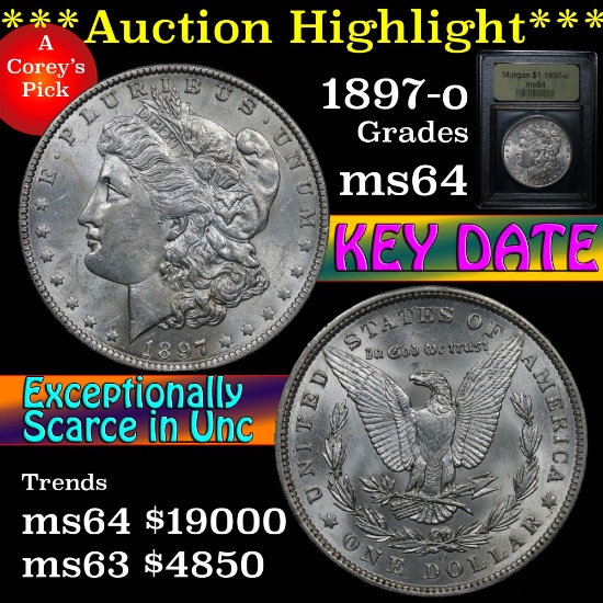 ***Auction Highlight*** 1897-o Morgan Dollar $1 Graded Choice Unc by USCG (fc)