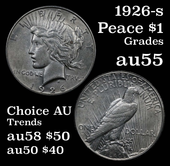 1926-s Peace Dollar $1 Grades Choice AU