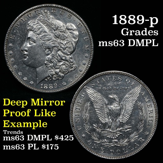 1889-p Morgan Dollar $1 Grades Select Unc DMPL (fc)