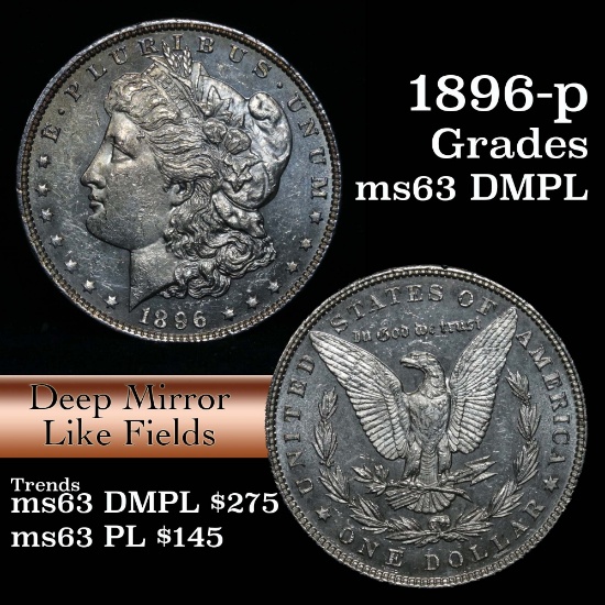 1896-p Morgan Dollar $1 Grades Select Unc DMPL (fc)