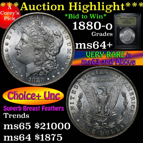 ***Auction Highlight*** 1880-o Morgan Dollar $1 Graded Choice+ Unc by USCG (fc)