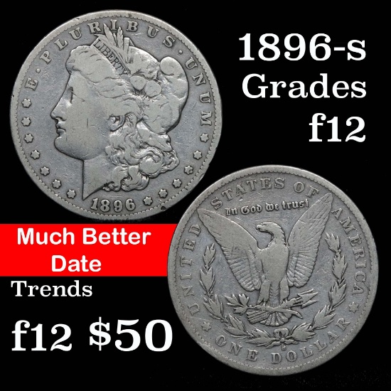 1896-s Morgan Dollar $1 Grades f, fine