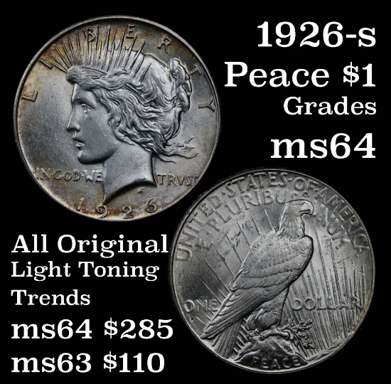 1926-s Peace Dollar $1 Grades Choice Unc (fc)