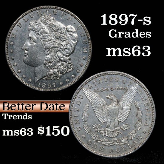 1897-p Morgan Dollar $1 Grades Select Unc PL