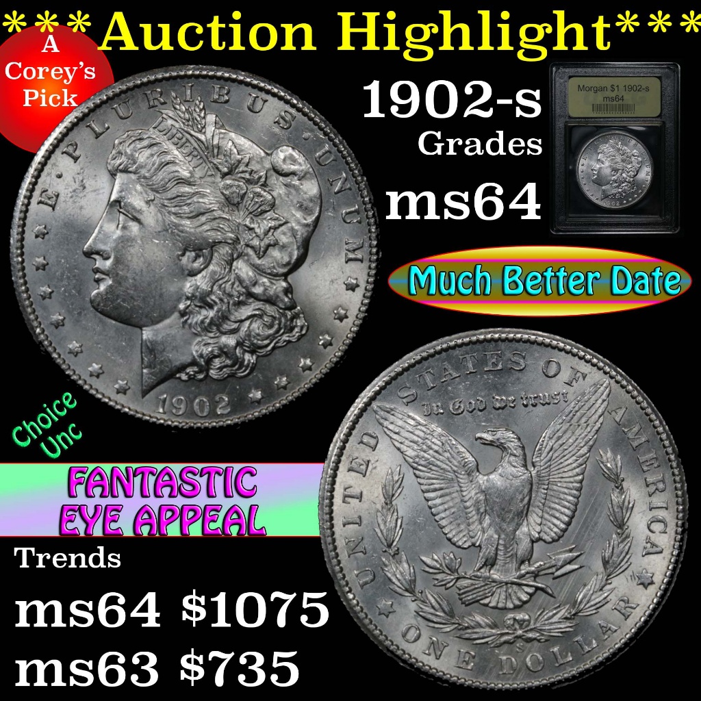 ***Auction Highlight*** 1902-s Morgan Dollar $1 Graded Choice Unc by USCG (fc)