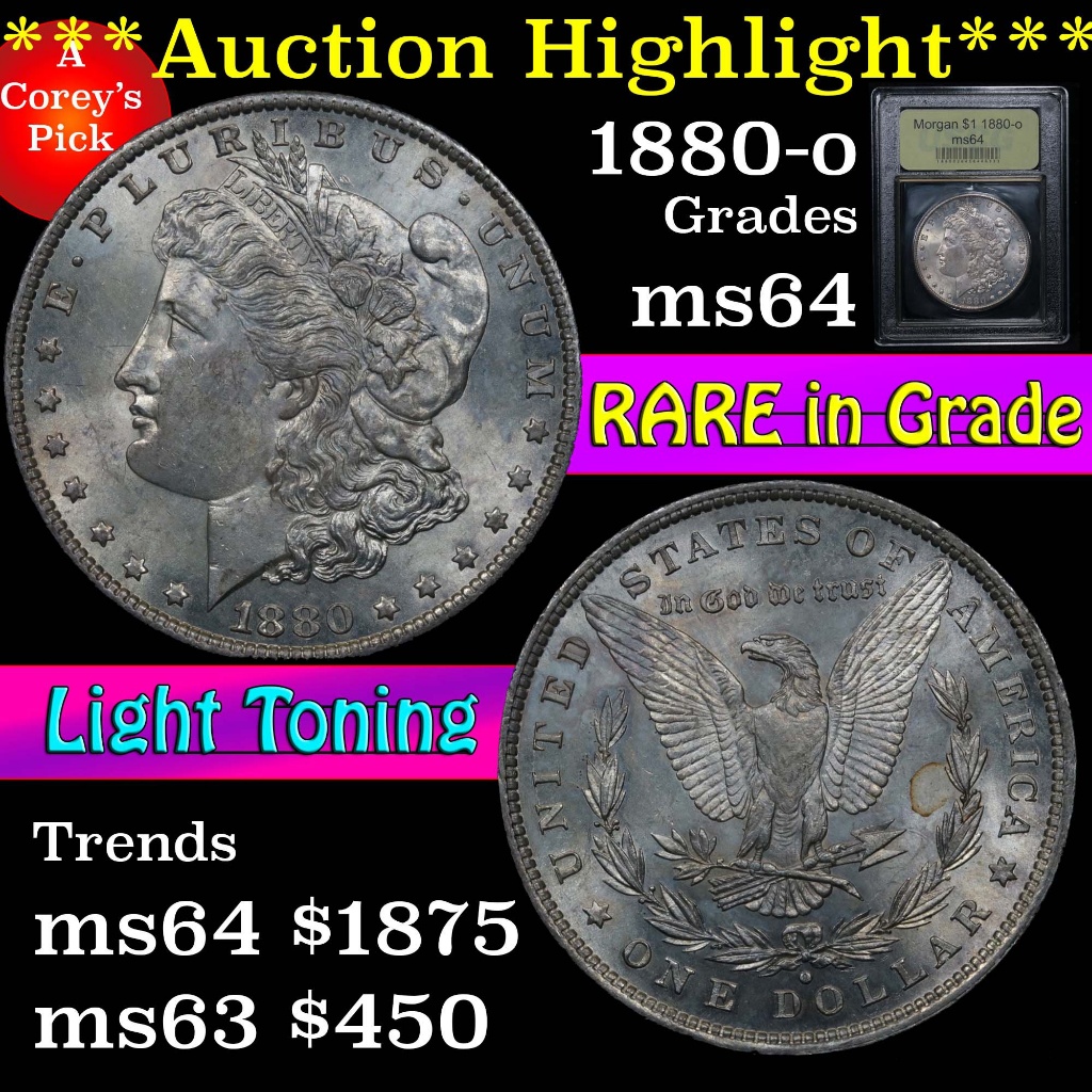 ***Auction Highlight*** 1880-o Morgan Dollar $1 Graded Choice Unc by USCG (fc)