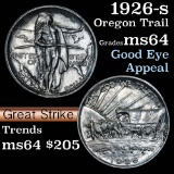 1926-s Oregon Trail Old Commem Half Dollar 50c Grades Choice Unc (fc)