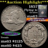 ***Auction Highlight*** 1857 Flying Eagle Cent 1c Graded Select Unc by USCG