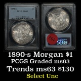 PCGS 1890-s Morgan Dollar $1 Graded ms63 By PCGS