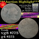 ***Auction Highlight*** 1795 Letter edge Liberty Cap Large Cent 1c Graded g+ by USCG (fc)