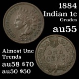 1884 Indian Cent 1c Grades Choice AU