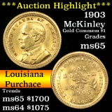 ***Auction Highlight*** 1903 McKinley Louisiana Purchase Gold Commem $1 Grades GEM Unc (fc)