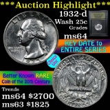 ***Auction Highlight*** 1932-d Washington Quarter 25c Graded Choice Unc by USCG (fc)