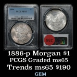 PCGS 1886-p Morgan Dollar $1 Graded ms65 By PCGS