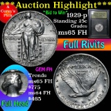 ***Auction Highlight*** 1929-p Standing Liberty Quarter 25c Graded GEM FH by USCG (fc)