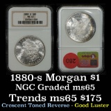 NGC 1880-s Morgan Dollar $1 Graded ms65 By NGC