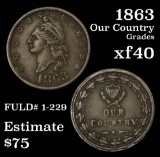 1863 Our Country Civil War Token Grades xf