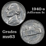 1940-s Jefferson Nickel 5c Grades Select Unc