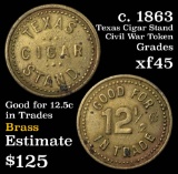 c. 1863 Texas Cigar Stand Civil War Token Grades xf+