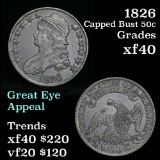 1826 Capped Bust Half Dollar 50c Grades xf (fc)