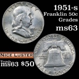 1951-s Franklin Half Dollar 50c Grades Select Unc